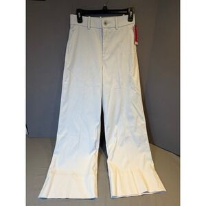Spanx Supersmooth Stretch Twill Wide Leg Pants White High Waist Small Petite